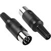 TECHZOCO Connettore Audio DIN 8 Pin, Connettore Midi 8 Pin, Adattatore Maschio DIN 8 Pin, Compatibile con Bang & Olufsen B&O, PowerLink, BeoLab 3, Computer, Audio, Nero, 1 Unità