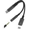 HOYULLI USB C A AUX Cuffie Adattatore (2in1) 3.5mm Audio Cavo Adapter Tipo Type-c Ricarica Splitter Auricolari Dongle SDoppiatore Per Apple IPhone Caricabatteria Convertitore Compatibile Per Samsung tp-3.5