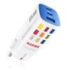DCHK Haribo Caricatore USB C 65W GaN, Alimentatore Rapido 3 Porte Tipo C PD PPS, Presa USB C con Messa a Terra, per MacBook, per iPhone 17/16/15, iPad, Galaxy S25/S24, Pixel, Caricatore Veloce, Blu