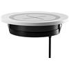 JE Make IT Simple Caricatore Wireless Qi per mobili incorporati Funziona con iPhone, Galaxy, Nexus e con dispositivi abilitati per Qi 60mm diametro 2,36 Foro passacavo per scrivania incorporato (Bianco)