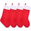 Livder Calze di Natale Rosse e Bianche da Appendere al Camino, in Velluto, per Decorazioni Natalizie, 50,8 cm 20 inch Rosso, Bianco.