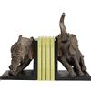 Kare Design fermalibri Elephatns Set/2, marrone, 25 cm motivo elefanti, accessorio libreria, decorazione ordine sala, studio, cameretta