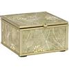 DRW Set di 2 scatole rettangolari in metallo in oro 10 x 11 x 5,5 cm