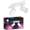 Philips Hue Fugato White & Color Ambiance Spot 2 flg. bianco 2x350lm, dimmerabile, 16 milioni di colori, controllabile tramite app, compatibile con Amazon Alexa (Echo, Echo Dot)