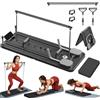 ExeractFit ExeractFit Reformer Pilates per Casa Pilates Board Kit con Barra per Pilate e Fasce di Resistenza Tavola Pilate Multifunzionale Rullo per Addominali Machine(Rosa)