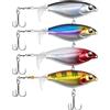 Fhioevt 4 Pezzi Esche Artificiali in Plastica Mare Esche da Pesca Whopper Plopper Spigole esche artificiali Spinning con Coda Ad Elica per Pesce Gatto Bass Pike 8 cm Esches Pesca (10 g)