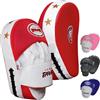 Farabi Sports Farabi Guanti da punzonatura curvi, due paia di focus pad, Boxe Allenamento Muay Thai (Blue)