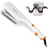 TANSHINE Piastra Onde per Capelli 32 mm, Ferro Capelli Ondulati con 5 Temperature Regolabili, Tecnologia PTC e Ceramica per Beach Waves e Onde Larghe,Anti Scottature per Capelli Lunghi e Corti,Bianco