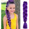 PARXITN Jumbo Braids Extension capelli intrecciati Kanekalon per intrecciare Crochet Twist Box Braids 24 pollici, 1 pezzo di capelli intrecciati viola Jumbo