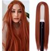 ATAYOU® Parrucche Lace Front - Parrucca Rosso Rame In Pizzo Arancio Scuro - Parrucca Arancio Zenzero Per Donne Con Pezzo Piccolo (Orange@582)