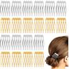 Prasacco 20 pettini laterali per capelli a 5 denti, piccoli pettini per capelli, in metallo, vuoti, fai da te, accessori decorativi per capelli per veli da sposa, colore oro e argento