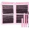 DOINEUFL Kit di 640 ciuffetti di ciglia da 9-16 mm, 60D/80D/100D/120D, ciglia singole con 4 strumenti, ciglia singole per fai da te