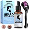 Waymaytecy Kit per la Crescita Della Barba,Beard Roller + Olio essenziale, Progettato Per La Crescita Della Barba Maschile, Regalo perfetto per Uomini e Papà(60ml)