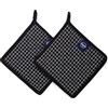 Encasa XO 21 cm Forno Microonde Potholders (2 pz Set) per cucina cucina e cottura - Resistente al calore, protezione delle mani da utensili caldi - Macellaio controlla il nero