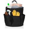 Chingcoo Organizer per la pulizia, portatile, da 17 l, pieghevole, con manico e 6 scomparti, per la pulizia, per interni, giardino, bagno (nero)