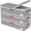 Yawinhe 3 Pezzi Impilabile Contenitore Sottoletto,60x30x15cm,Grigio