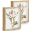 Anhow 3D Cornici per Foto 15x20 cm, 2 Pezzo Profonda 3 cm Cornice Foto con Foglio Vetroso Trasparente - Colore Legno/ 2 Pezzo