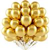 EWODEIEW Palloncini dorati, 60 palloncini in lattice dorato da 10 pollici, colore oro metallizzato, con elio, per feste di compleanno, baby shower, matrimoni, feste