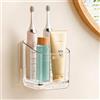 Trlyane Portaspazzolino da Muro Trasparente in PET, Organizer Bagno Senza Foratura con Supporto Adesivo, Porta Spazzolini Elettrici e Dentifricio per Lavabo e Doccia, Piccolo