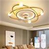 RRBEST Ventilatore da Soffitto Moderno con Luce,58CM Dimmerabile LED Soffitto Luce con Ventilatore,48W Timer Ventilatore da Soffitto con Lampada per Soggiorno Camera da Letto Sala da Pranzo (Oro)