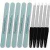 Pingispower Kit per la cura delle unghie, 5 lime in metallo e 5 tamponi coreani (grana 600/3000), riutilizzabile e lavabile a mano, strumenti per unghie resistenti alla piegatura, per salone/casa, set