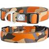 JC HOUSE Soft Padded Dog Collar, Neck 12''-20'', Adjustable Heavy Duty Collar with 3M Reflective Logo for Medium, Large Dogs, Camo Orange, M