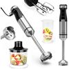 Huslog BlendFlex da 1500 W Frullatore a immersione - Frullatore in acciaio inossidabile con 20 velocità e funzione turbo, incl. misurino da 600 ml - Frullatore a immersione per frullati