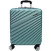COVERI COLLECTION Trolley Rigido Bagaglio a Mano, KG 2,5, 55x40x20 cm, 37 Litri, 4 Ruote Doppie Girevoli 360°, Chiusura Combinazione, approvato dalla maggior parte delle compagnie (VERDE CHIARO)