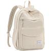 Chase Chic Zaino Scuola, Corduroy Zaino Ragazza Ragazzi Scuola Elementare Media Casual Daypack Donna 15,6 Pollici Laptop in Velluto Coste, Bianco Crema