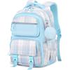 Tanou Zaino per Scuola Ragazze Zaino Grande Scuola Elementare e Media Zaini Bambina Ergonomico a Quadri Impermeabile Borsa Casual da Viaggio, Blu