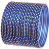 Touchstone Collezione Colorata 2 dozzine Bracciali per Gioielli di Colore Blu Reale Strutturato in Metallo Indiano Bollywood Set di 24 in Tono Oro per Le Donne