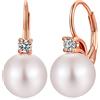 Miaofu Orecchini Perle Donna Perle Pendenti Goccia Argento Anallergici Orecchini Cerchio Argento Pendenti Oro Rosa