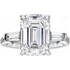 Michooyel Anello di fidanzamento da donna in argento Sterling 925, con smeraldo da 4 carati, con zirconi bianchi e diamanti, anello di fidanzamento, 59.5(19), Gemma, Zirconia cubica