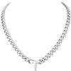 Richsteel Lettere A-Z Collana Uomo Argento Collana Cubana 7 MM Uomo Acciaio 46+5 CM Collana Iniziale Cuban Chain San Valentino Regalo Uomo