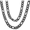 ChainsPro Collana Uomo Donna in Acciaio Inossidabile, 7.5mm Catena Collana Uomo Nero Lunga 61cm, Collana Figaro Uomo Ragazzo Necklace for Men Hiphop Rapper, Idee Regalo per Natale Compleanno