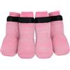 PETLOFT Calzini Antiscivolo per Cane 4 Pezzi, con Cinghie Regolabili, Morbidi Protettori Zampe per Impedire di Scivolare, per Grandi e Piccoli (Rosa, 4XL)