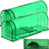 Retoo Reusable Mouse Trap Live 2 Pezzi con Fori per l'aria, Trappola dal Vivo per Uso Interno ed Esterno, Gabbie per Topi per Animali Domestici e Bambini per Giardino o casa, Verde