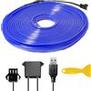 Miisiya El Wires, striscia di luci al neon per interni dell'auto, luci LED per auto, luci d'atmosfera, 5 V, USB (5 m, blu)