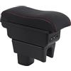 OYHCM Bracciolo centrale per Suzuki Swift 2005-2026,3 USB,Ergonomico | Per Suzuki Swift Bracciolo, 2 USB + USB-C, Bracciolo ergonomico, Doppio vano portaoggetti, Coperchio scorrevole, Pelle PU