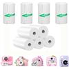 HUATEEN Carta per Stampante Termica,10 Rotoli 57x25mm Mini Stampante Foto Carta (5 Adesivi +5 Standard) per Fotografiche Bambini Etichette, Foto & Creazioni Fai-Da-Te |Termografica Antisbiadimento