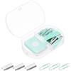 PATIKIL Cucitrice Set Metallo Portatile Scrivania Ufficio Stazione Accessori No Inceppamenti Cucitrice con 400 Graffette 20 Clip per Azienda Tavolo Casa Classe Verde