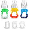 PandaEar 3 Pezzi Ciuccio Frutta Neonati Retina, 3 Ciuccio in Silicone(3 Taglie Differenti), 1 Porta Ciuccio Neonato, giochi dentizione neonato refrigerante, massaggia gengive, senza BPA