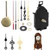 QarulG 15 pezzi Meccanismo per orologio da parete Senza rumore Meccanismo silenzioso Set di movimento a pendolo Meccanismi al quarzo Pezzi di ricambio per pendolo Orologio a pendolo Meccanismo dell'orologio