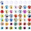 PATIKIL 100Pz Occhi Drago da 18mm, Occhi Vetro Rotondi Animali Occhi Uncinetto, Colori Misti