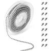 TOAOB THE ONE AND ONLY BABY TOAOB 5 Metri Catena Palline a Sfera in Acciaio Inox 2.4 mm Catenella per Tenda a Rullo Regolabile Estensione Catene con Connettoro per Collana Gioielli Fai da Te Portachiavi Bracciali