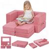 MeMoreCool Cord, divano per bambini, pieghevole, in schiuma, colore: rosa | Divano modulare per bambini con imbottitura in morbida schiuma, adatto per la cameretta dei bambini e la camera da letto