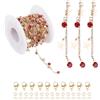 PATIKIL 16.4Ft Catena con Strass A Stella, Catena per Creazione di Gioielli all'Ingrosso con Ganci Aragosta E Anelli di Salto per Materiali per Creazione di Gioielli, Rosa Oro(Rosso)