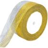 G2PLUS 2 Rotoli Nastri Natalizi Organza Ribbon Oro e Argento Nastro Bomboniere 44 Metre di Nastro di Chiffon per Decorazioni Natalizie, Confezioni Regalo e Creazioni Fai da Te