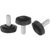 QUARKZMAN 30pz Manopole Zigrinate con Filettatura Maschio M4 x 10mm, Vite a Mano Pomelli di Bloccaggio con Maniglia in Plastica Asta Filettata, Nero