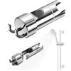 Vcumter Supporto universale doccetta, supporto per soffione per asta saliscendi, supporto per doccia regolabile 16-27 mm, supporto per getto girevole a 360 gradi con 2 ganci, Supporto soffione doccia